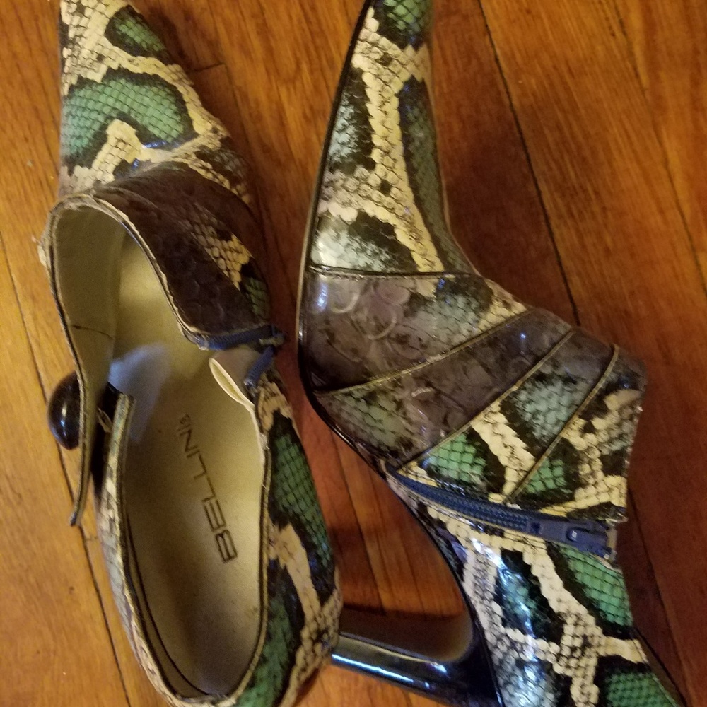 Snake skin shoes multi color